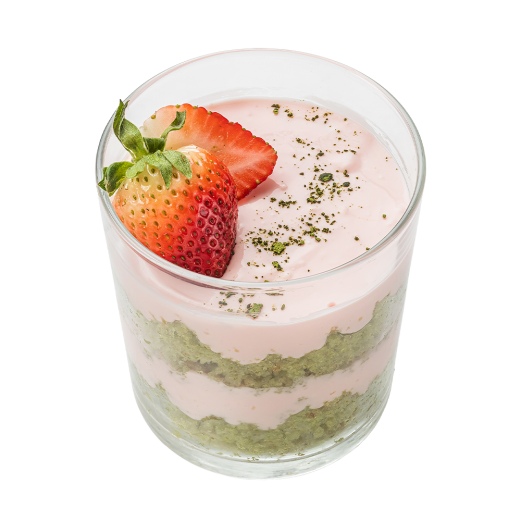 Матча-кейк з полуничним крем-чизом