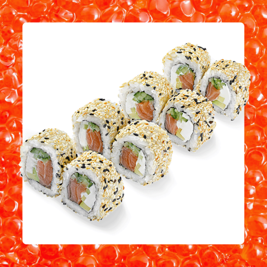 Philadelphia with sesame and salmon roll