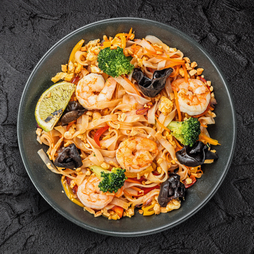 Pad Thai noodles with shrimp