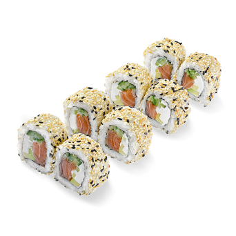 Philadelphia with sesame and salmon roll