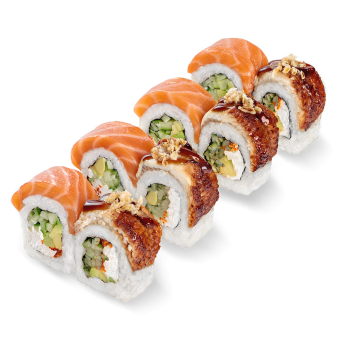 Philadelphia De Luxe with salmon and eel roll
