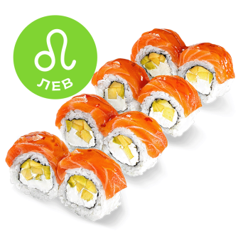 Roll Philadelphia De Luxe with salmon and mango