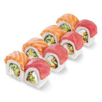 Philadelphia De Luxe with tuna and salmon roll