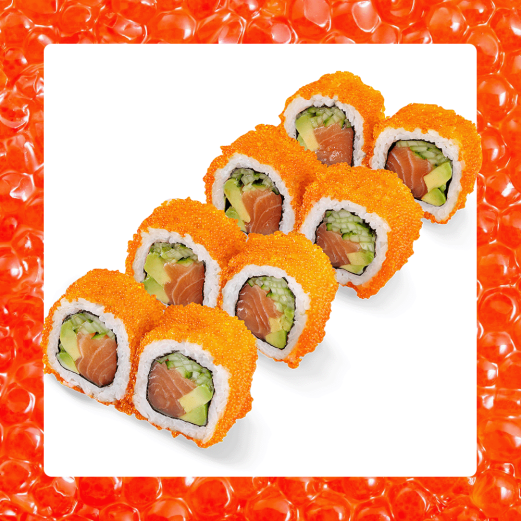 Рол Каліфорнія Де Люкс зі свіжим лососем