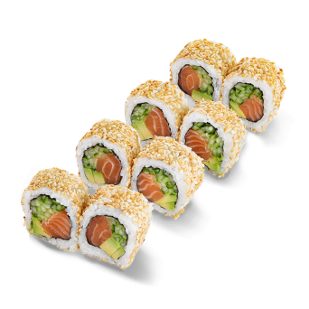 Roll California in sesame with salmon