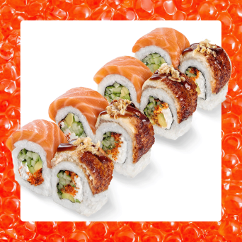 Рол Філадельфія Де Люкс з лососем та вугрем