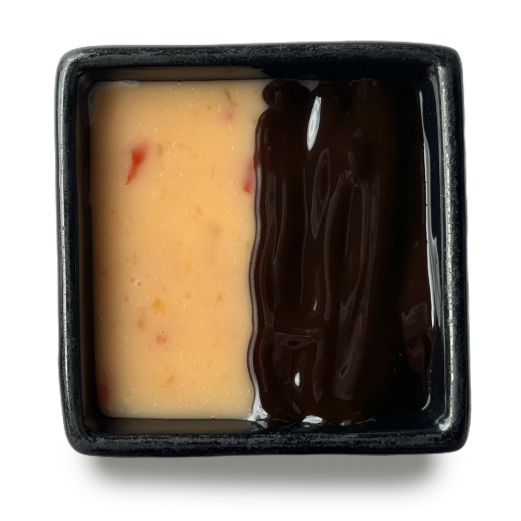 Mix of sauces: sweet chili mayonnaise and unagi