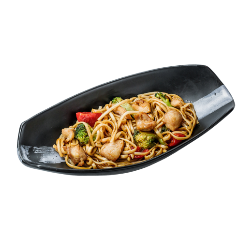 Udon noodles with chicken