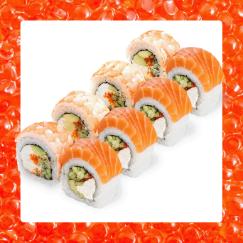 Рол Філадельфія Де Люкс з лососем та креветкою
