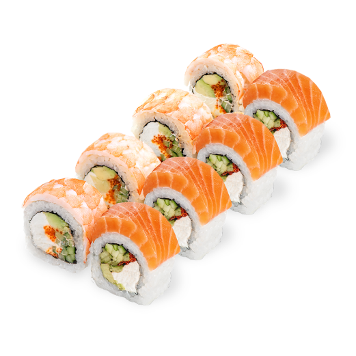 Roll Philadelphia De Luxe with salmon and shrimp