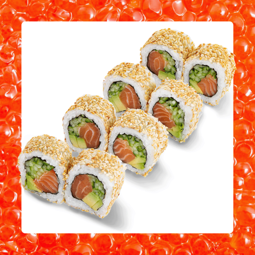 Roll California in sesame with salmon