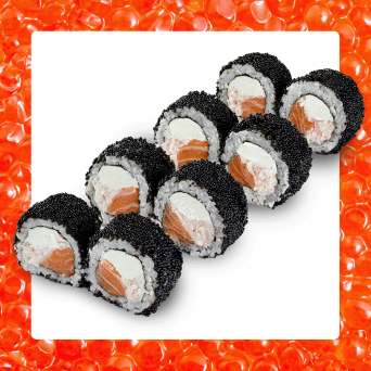 Блек рол в ікрі з лососем та крабміксом