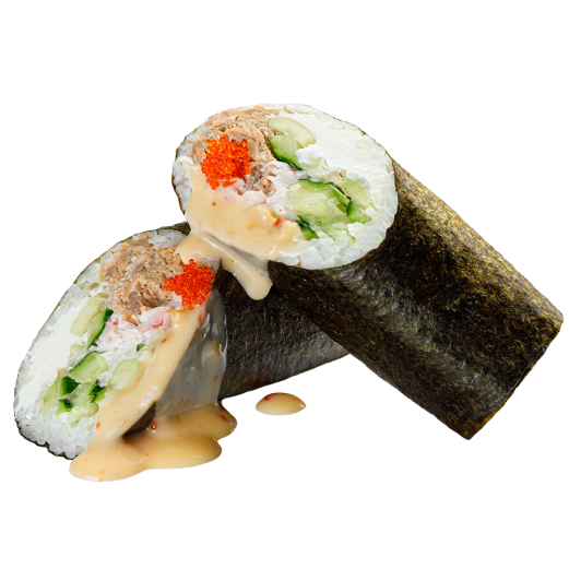 Phila-shawarma with roasted salmon