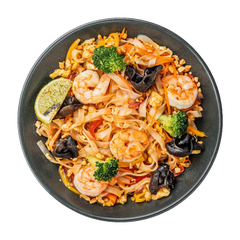 Pad Thai noodles with shrimp