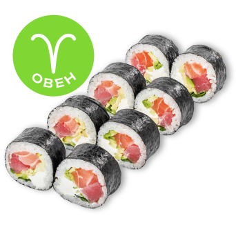 Futomaki with fresh salmon and tuna