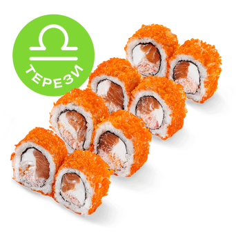 Кранч ролл с лососем и краб-миксом