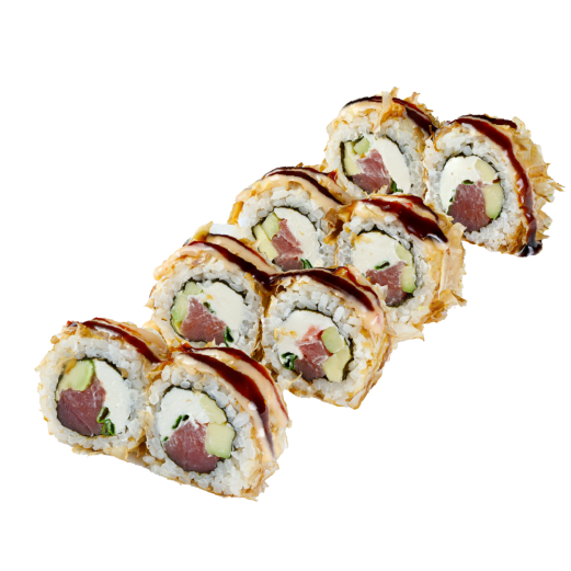 Roll with tuna in shaved tuna