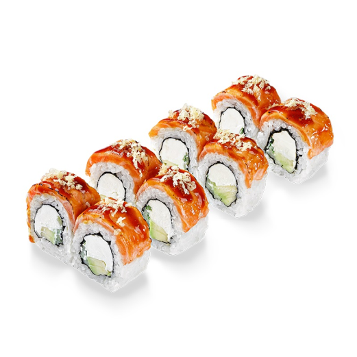 Philadelphia with salmon aburi & unagi sauce