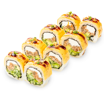Roll Philadelphia grill green with salmon Well Done