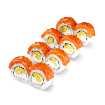 Roll Philadelphia De Luxe with salmon and mango