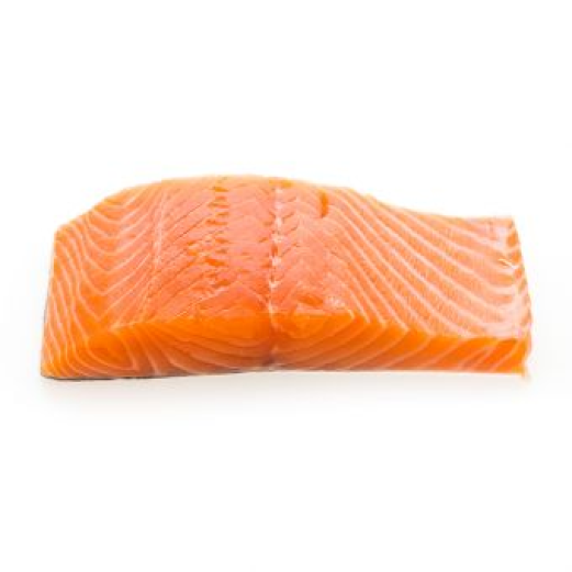 Fresh salmon on top